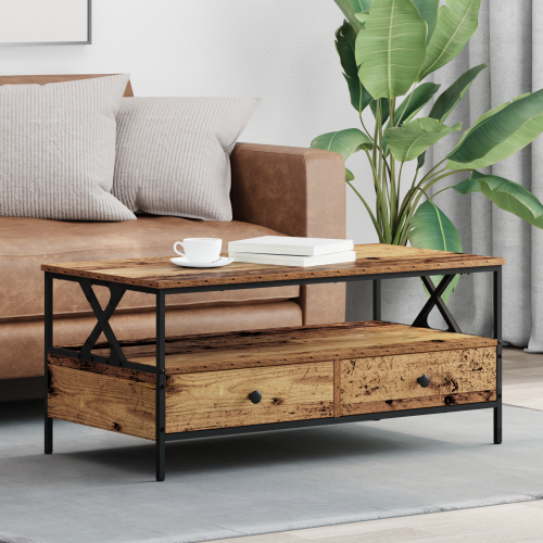 vidaXL Kaffeebord Gammalt trä 100 x 51 x 45 cm Konstruerat trä