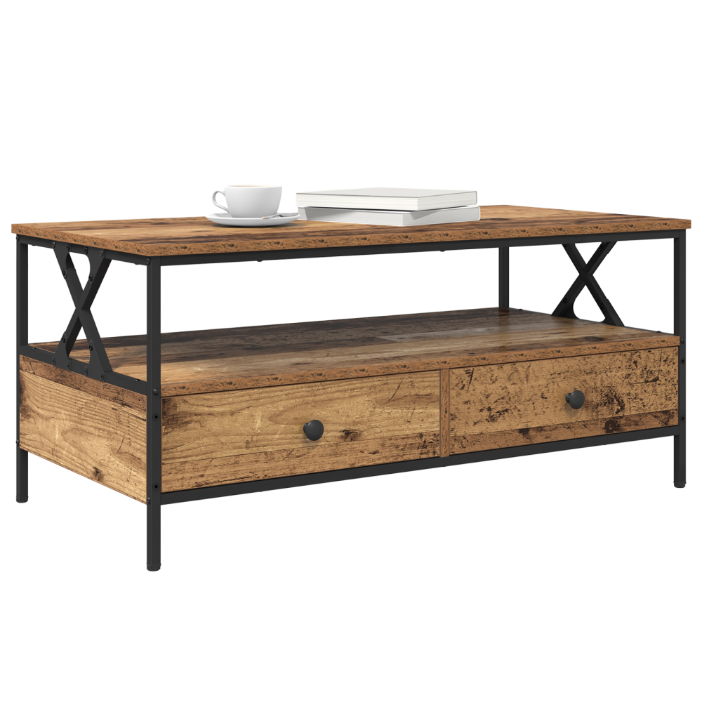 Produktbild för Kaffeebord Gammalt trä 100 x 51 x 45 cm Konstruerat trä