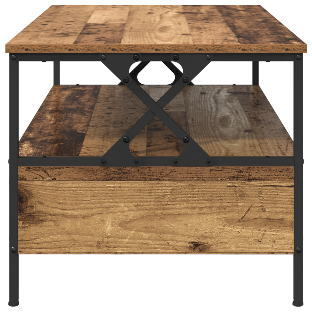 Produktbild för Kaffeebord Gammalt trä 100 x 51 x 45 cm Konstruerat trä