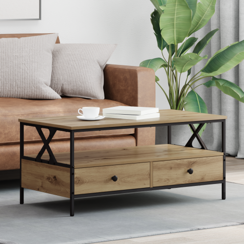 vidaXL Kaffeebord artisan ek 100 x 51 x 45 cm Konstruerat trä
