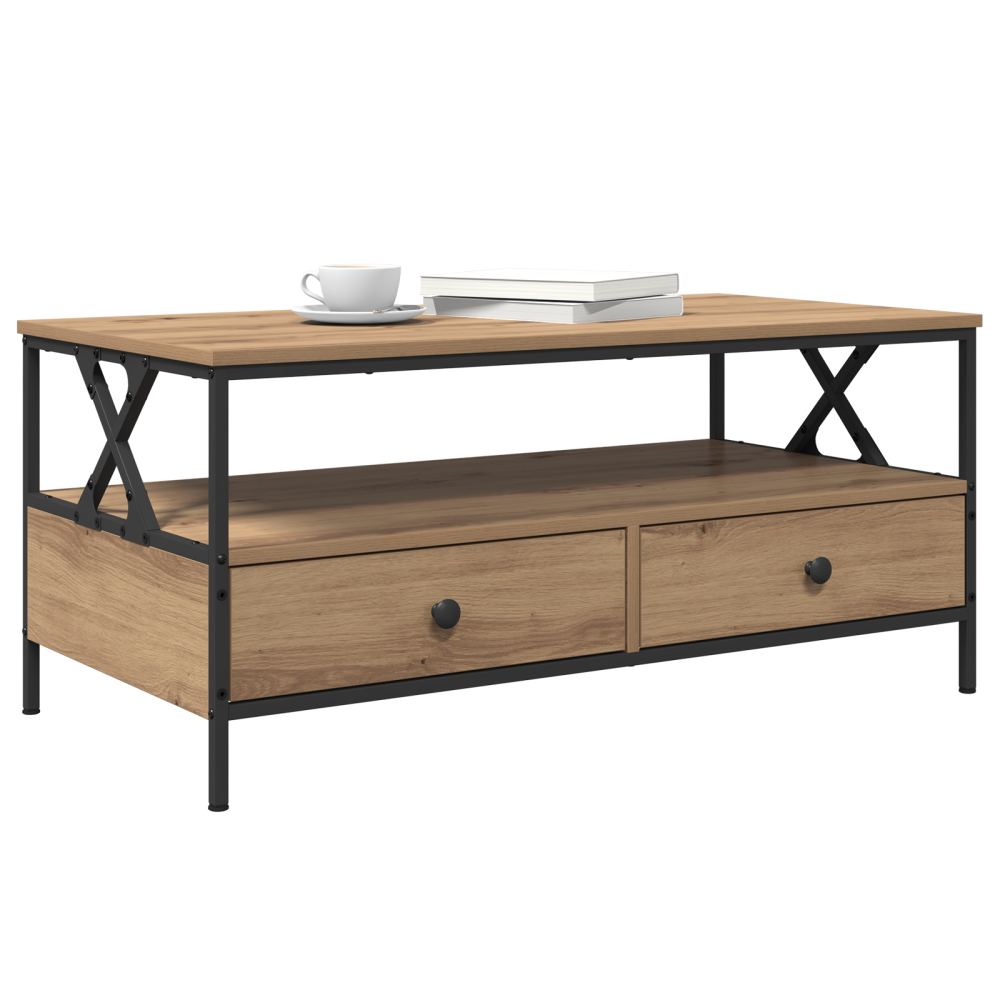 Produktbild för Kaffeebord artisan ek 100 x 51 x 45 cm Konstruerat trä