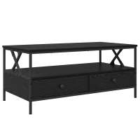 Produktbild för Kaffeebord Svart ek 100 x 51 x 45 cm Konstruerat trä