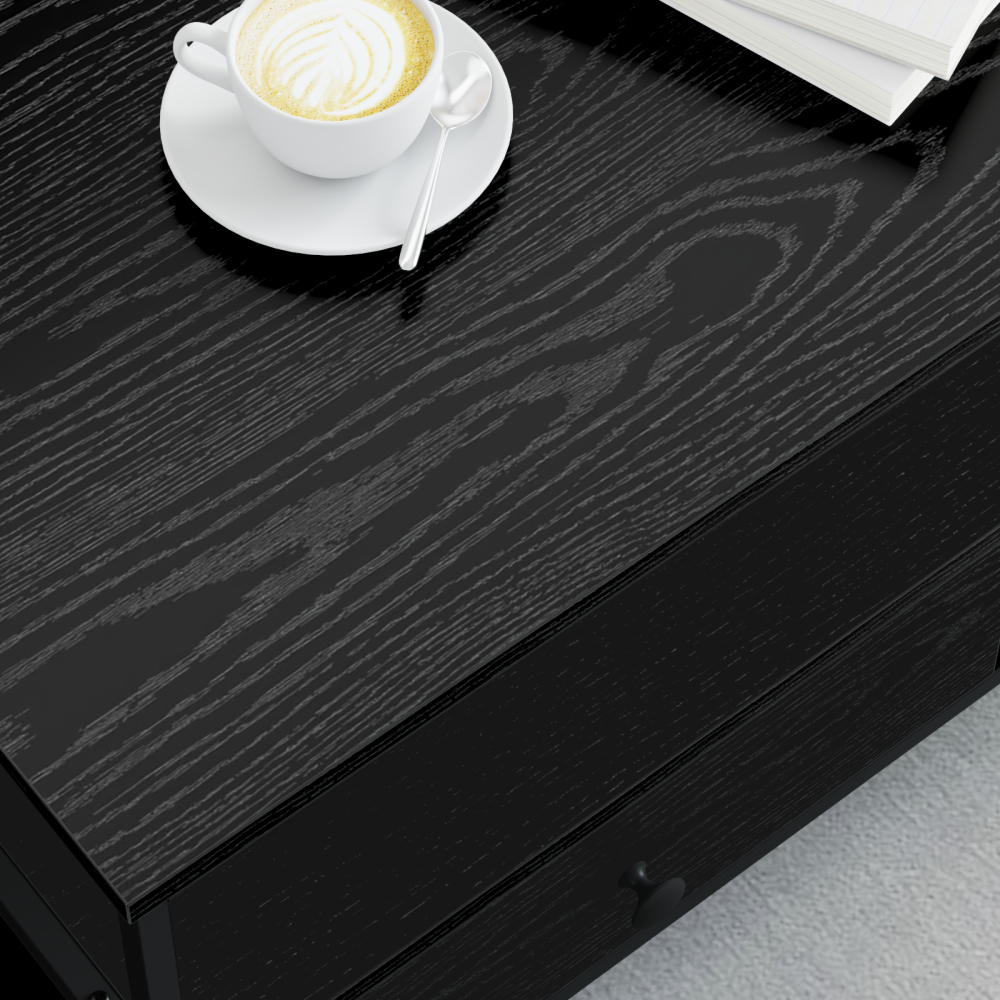 Produktbild för Kaffeebord Svart ek 100 x 51 x 45 cm Konstruerat trä