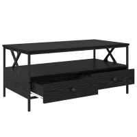 Produktbild för Kaffeebord Svart ek 100 x 51 x 45 cm Konstruerat trä
