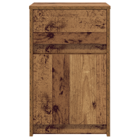 Produktbild för LED Sängbord Cabinet med låda 2 pcs Gammalt trä 38 x 34 x 61 cm