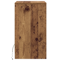 Produktbild för LED Sängbord Cabinet med låda 2 pcs Gammalt trä 38 x 34 x 61 cm