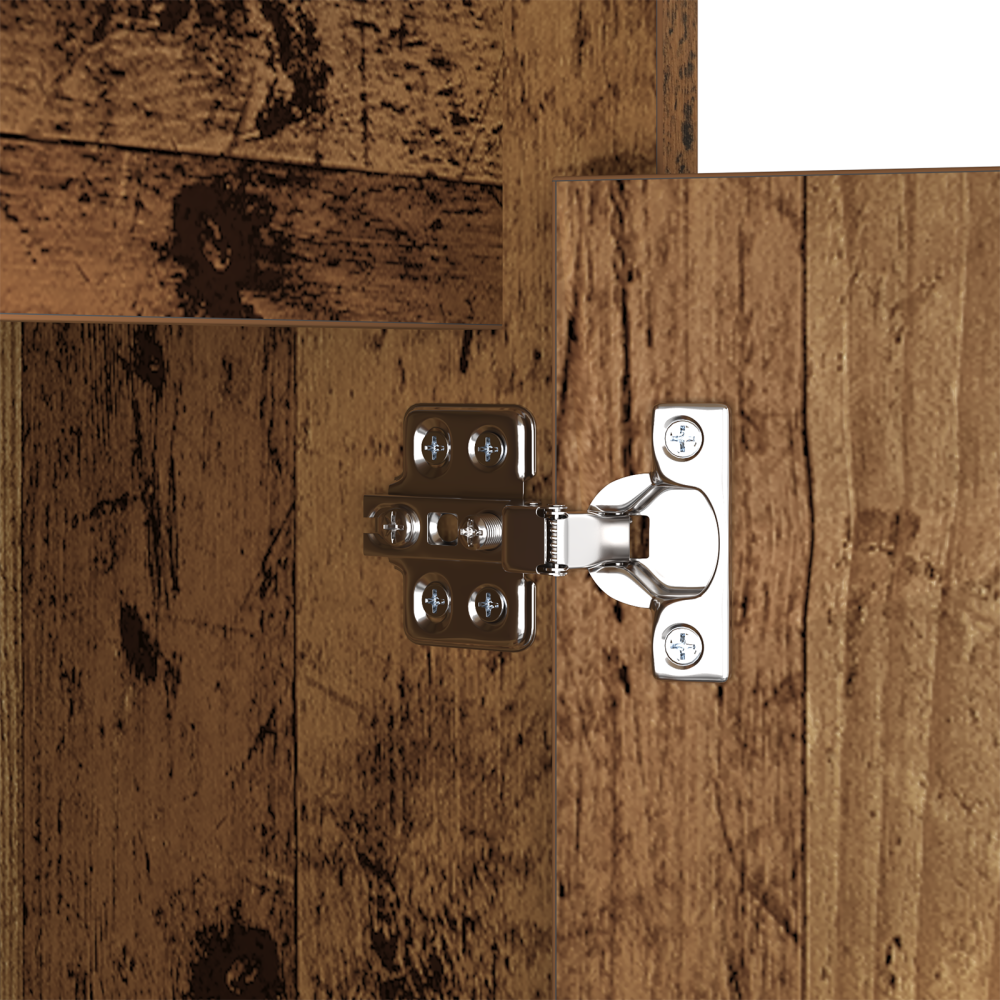 Produktbild för LED Sängbord Cabinet med låda 2 pcs Gammalt trä 38 x 34 x 61 cm