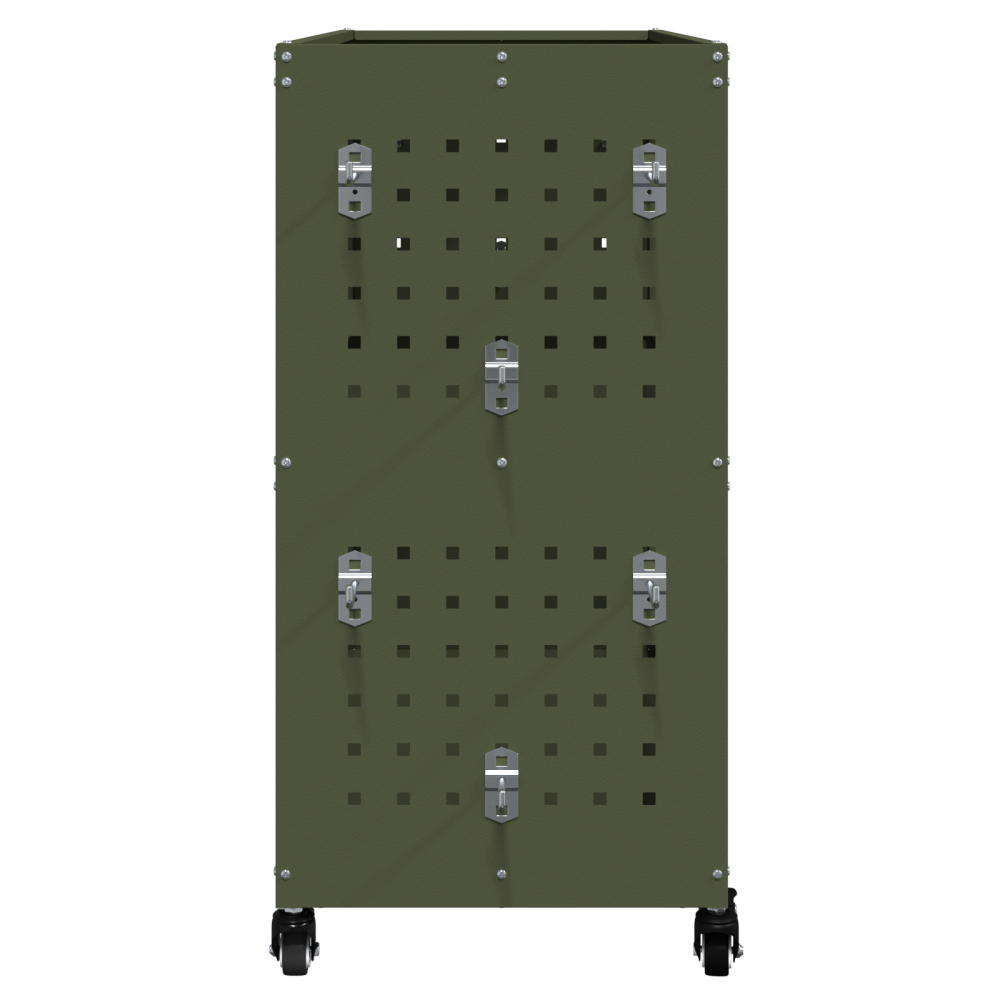 Produktbild för Verktygsvagn med hylla Olivgrön 75 x 35 x 73 cm Kallvalsat stål