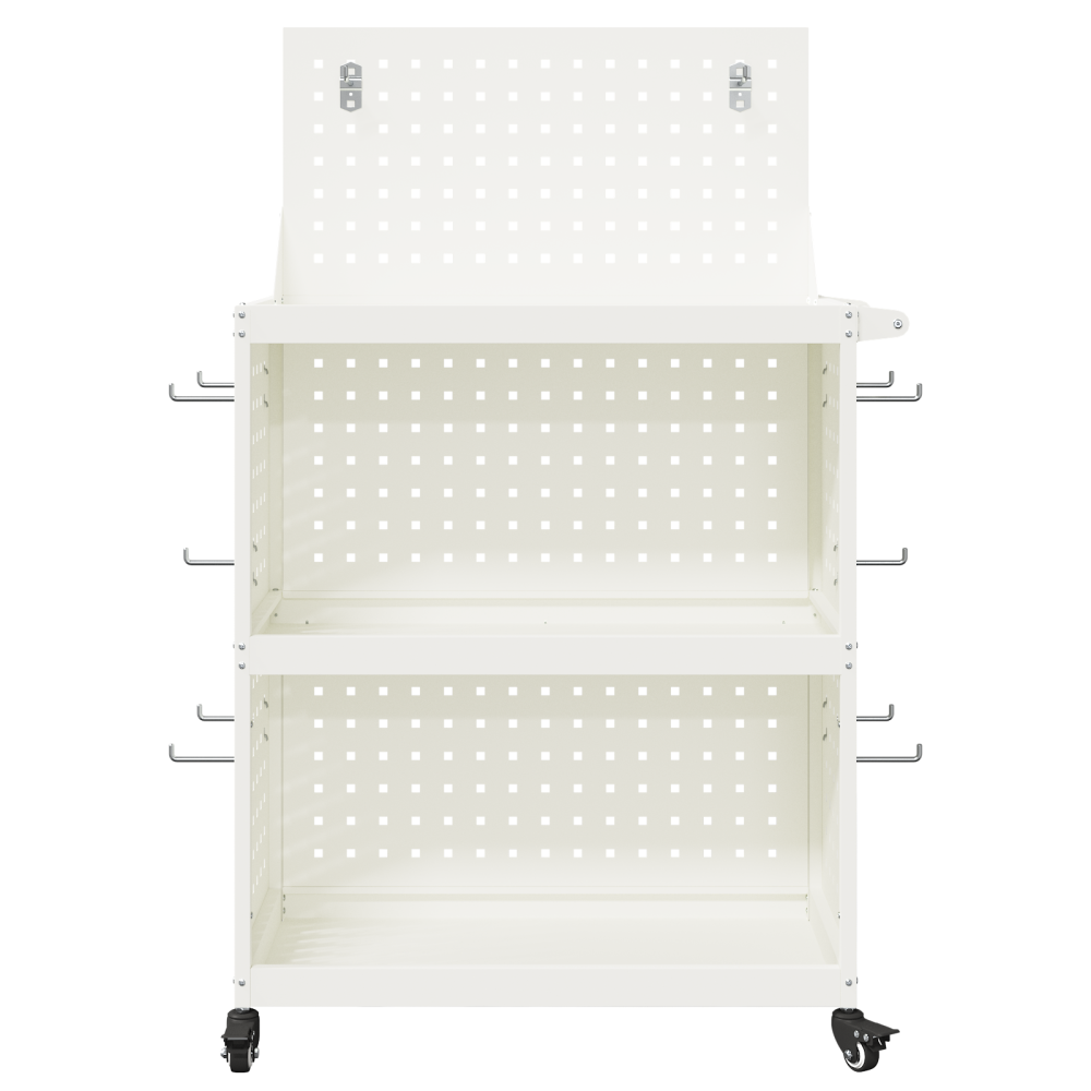 Produktbild för Verktygsvagn med hylla Vit 65 x 35 x 111 cm Kallvalsat stål