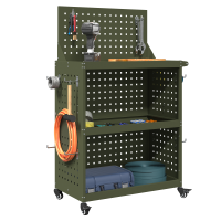 Produktbild för Verktygsvagn med hjul Olivgrön 65 x 35 x 111 cm Kallvalsat stål
