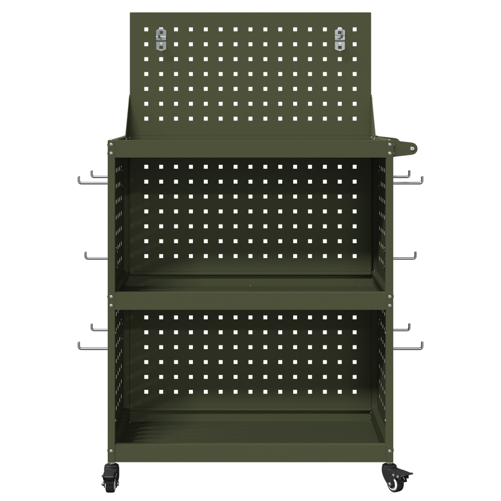 Produktbild för Verktygsvagn med hjul Olivgrön 65 x 35 x 111 cm Kallvalsat stål
