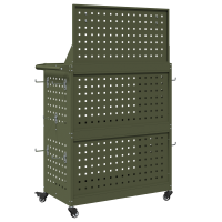 Produktbild för Verktygsvagn med hjul Olivgrön 65 x 35 x 111 cm Kallvalsat stål