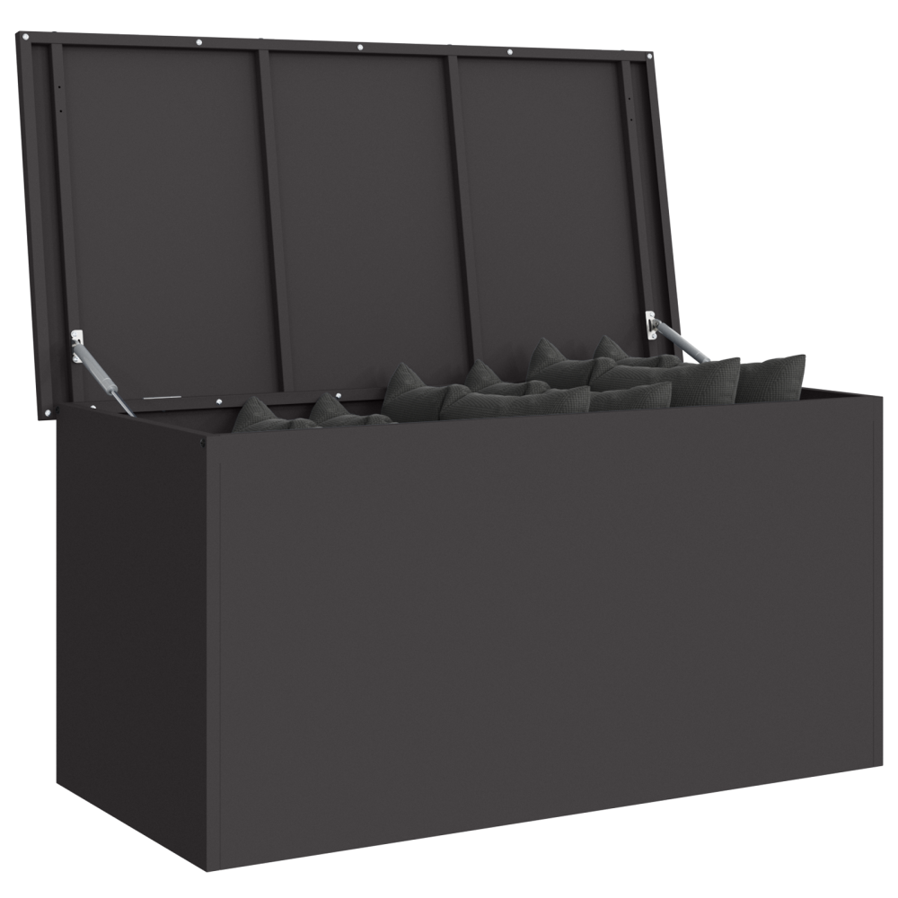Produktbild för Utomhusförvaringslåda Svart 100 x 50,5 x 50 cm Stål