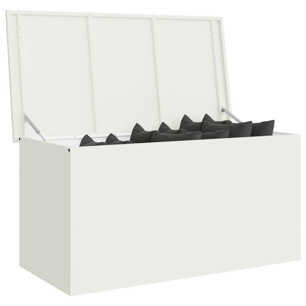 Produktbild för Utomhusförvaringslåda Vit 100 x 50,5 x 50 cm Stål