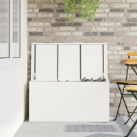 Produktbild för Utomhusförvaringslåda Vit 100 x 50,5 x 50 cm Stål