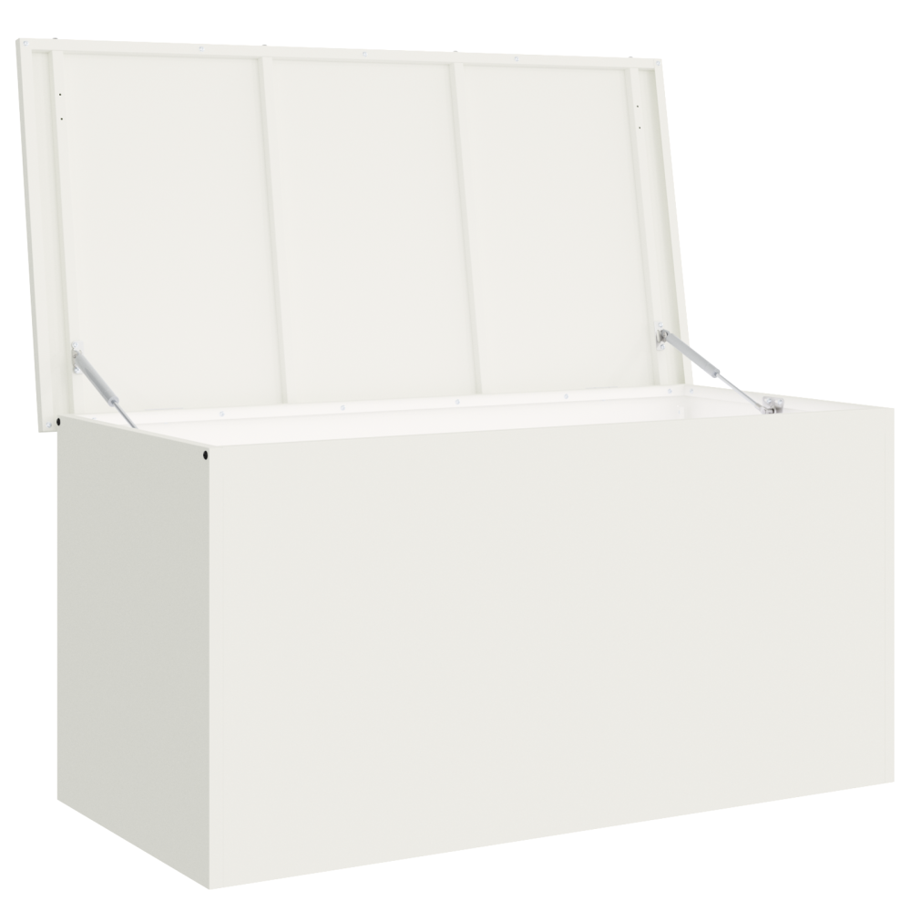 Produktbild för Utomhusförvaringslåda Vit 100 x 50,5 x 50 cm Stål