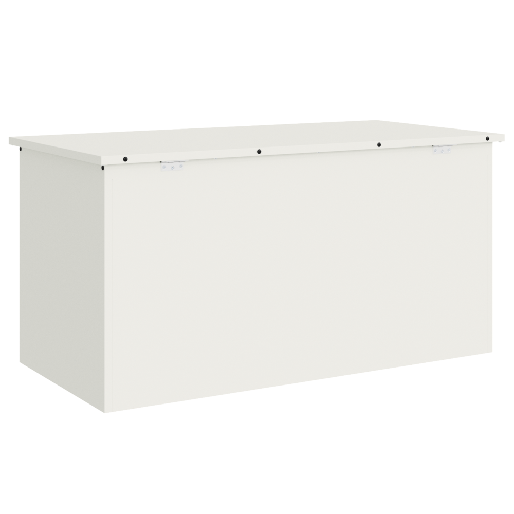 Produktbild för Utomhusförvaringslåda Vit 100 x 50,5 x 50 cm Stål