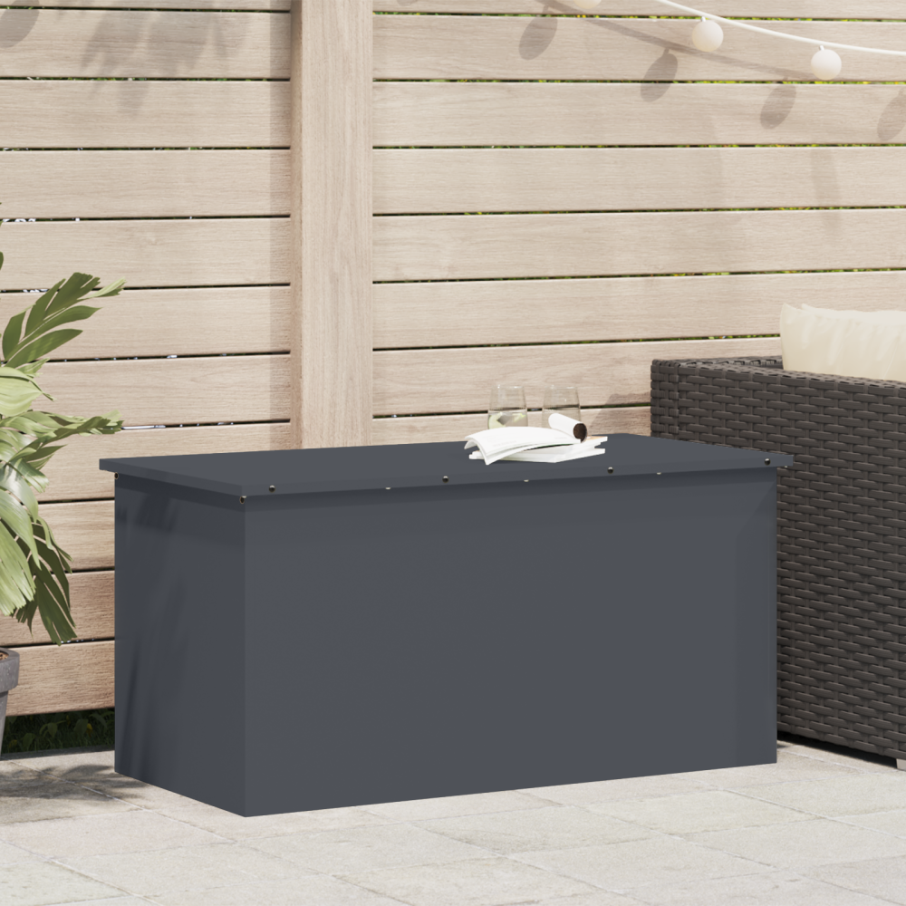 Produktbild för Utomhusförvaringslåda Antracit 100 x 50,5 x 50 cm Stål