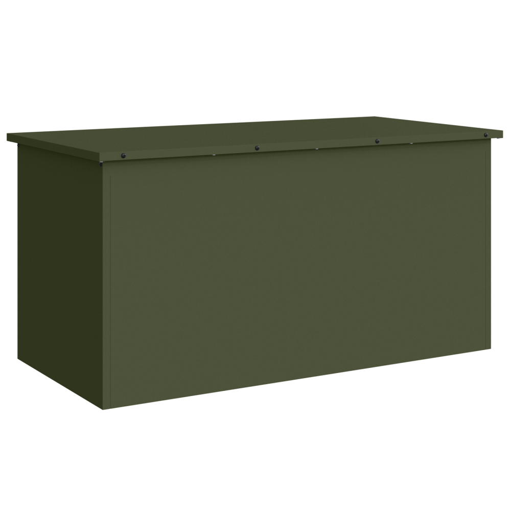 Produktbild för Utomhusförvaringslåda Olivgrön 100 x 50,5 x 50 cm Stål