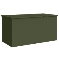 Produktbild för Utomhusförvaringslåda Olivgrön 100 x 50,5 x 50 cm Stål
