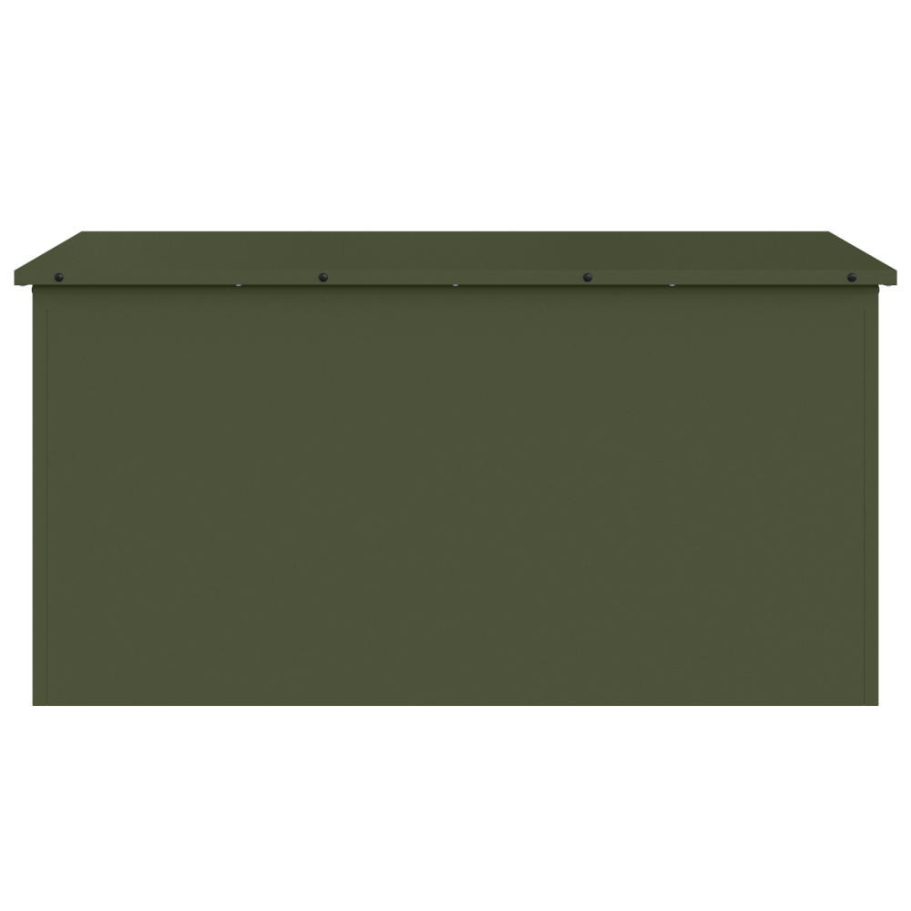 Produktbild för Utomhusförvaringslåda Olivgrön 100 x 50,5 x 50 cm Stål