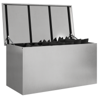Produktbild för Trädgårdsförvaringskuddebox Stål 100 x 50,5 x 50 cm 220 Silver