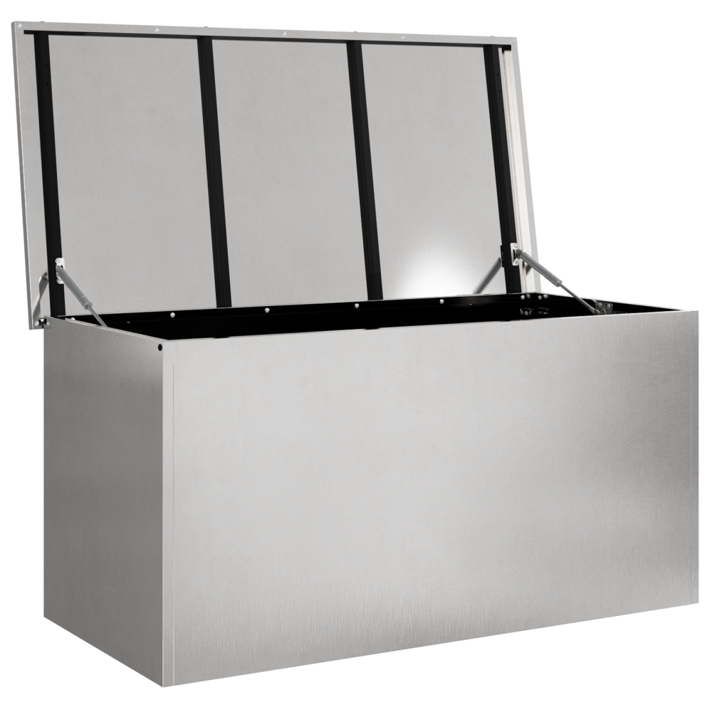 Produktbild för Trädgårdsförvaringskuddebox Stål 100 x 50,5 x 50 cm 220 Silver