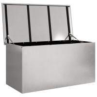 Produktbild för Trädgårdsförvaringskuddebox Stål 100 x 50,5 x 50 cm 220 Silver