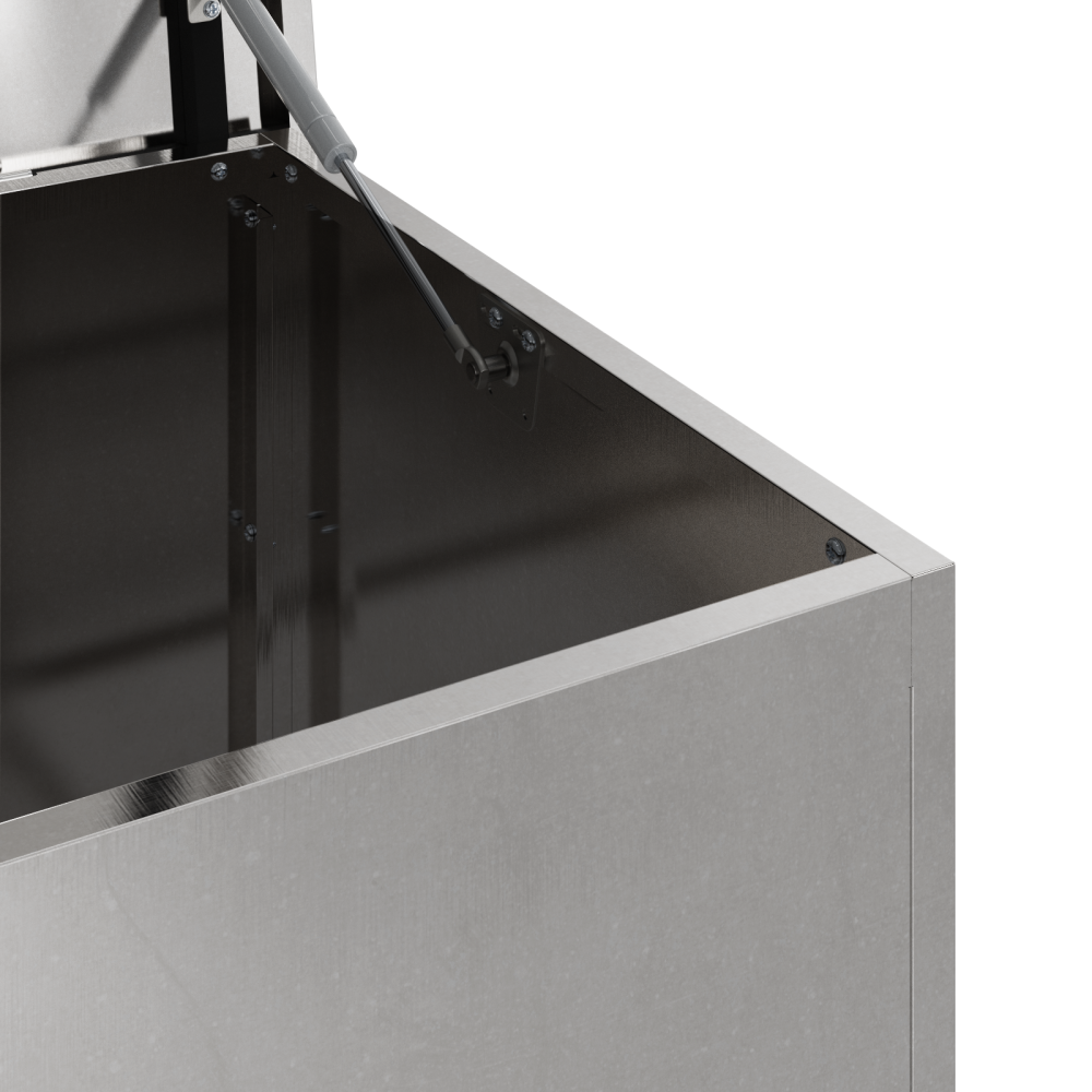 Produktbild för Trädgårdsförvaringskuddebox Stål 100 x 50,5 x 50 cm 220 Silver