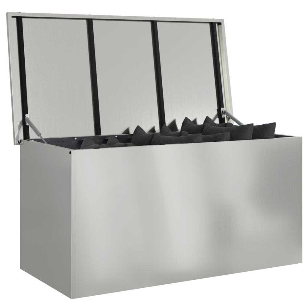 Produktbild för Utomhusförvaringslåda Silver 100 x 50,5 x 50 cm Stål