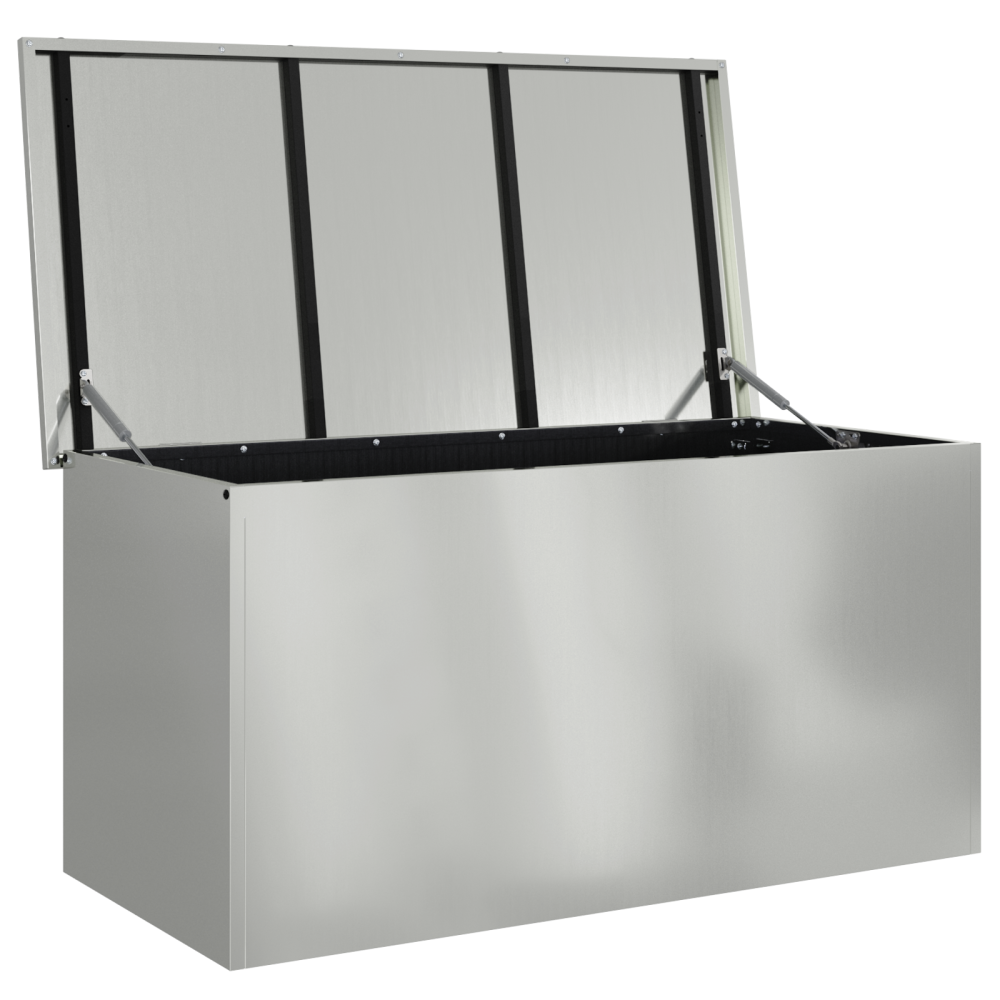 Produktbild för Utomhusförvaringslåda Silver 100 x 50,5 x 50 cm Stål