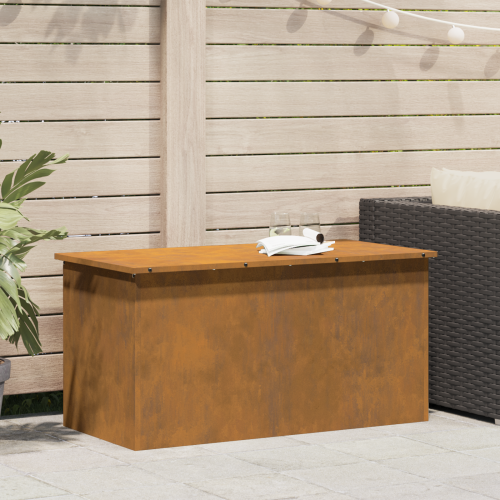 vidaXL Utomhusförvaringslåda Rostig 100 x 50,5 x 50 cm Stål