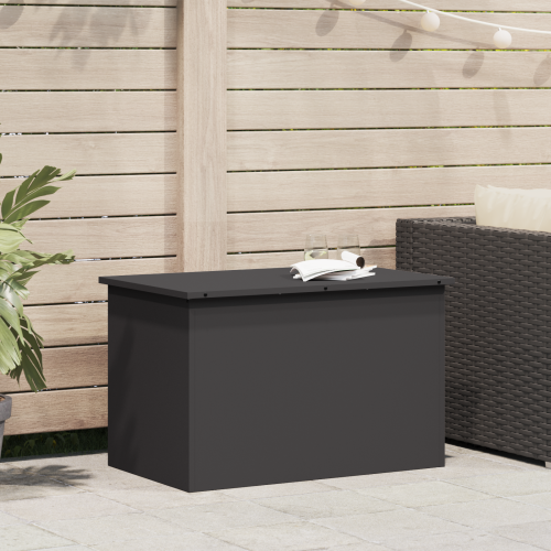 vidaXL Utomhusförvaringslåda Svart 80 x 50,5 x 50 cm Stål