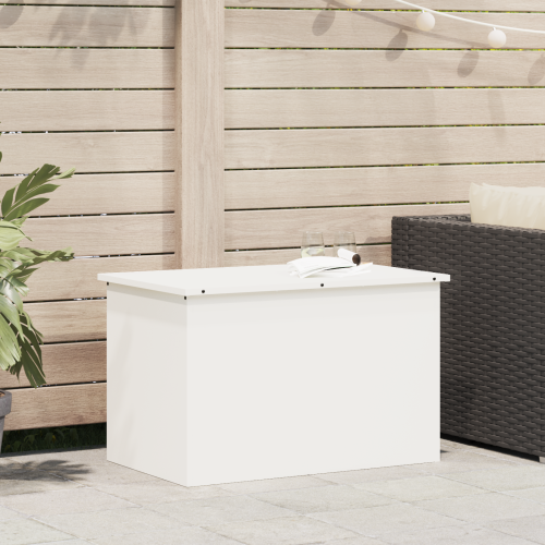 vidaXL Utomhusförvaringslåda Vit 80 x 50,5 x 50 cm Stål