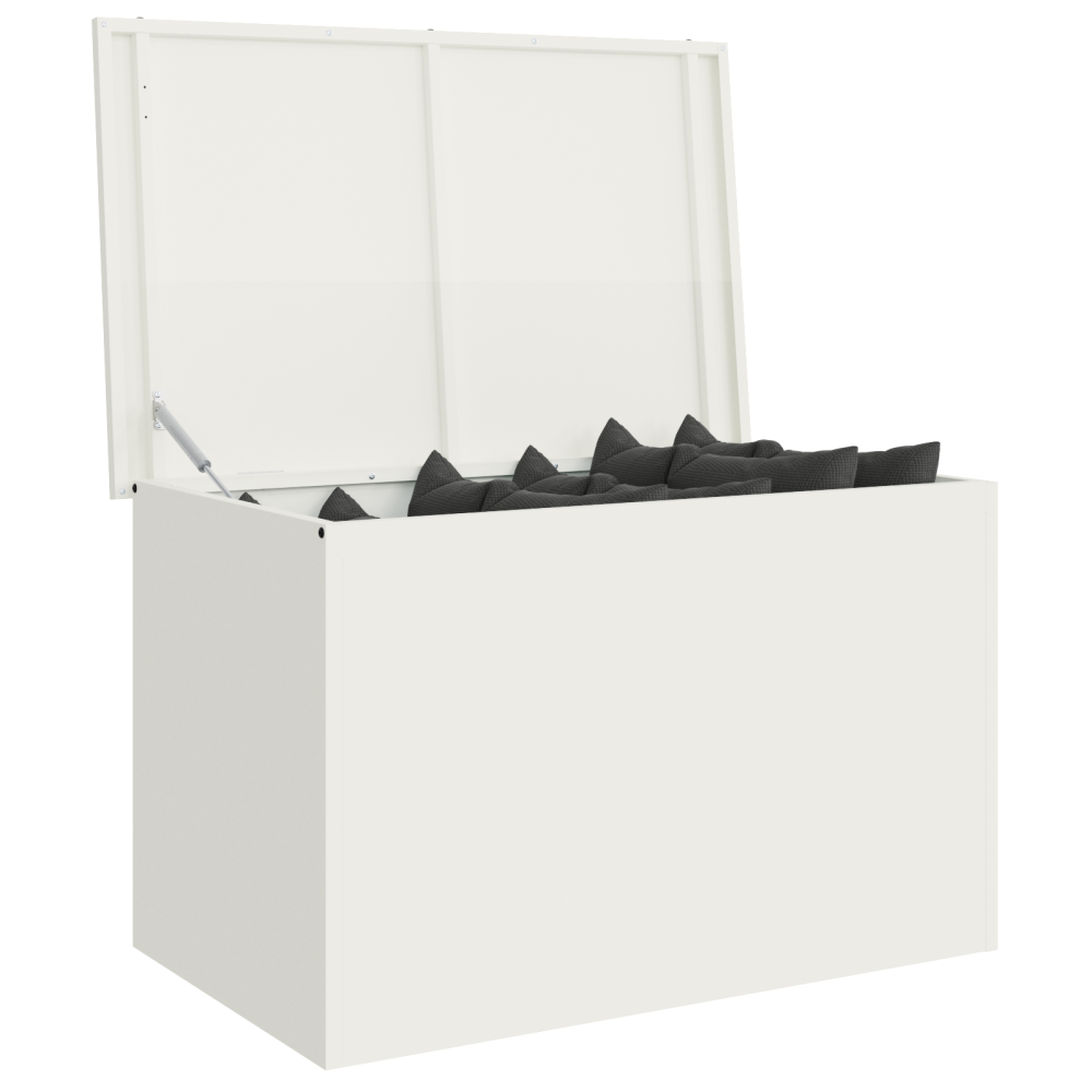 Produktbild för Utomhusförvaringslåda Vit 80 x 50,5 x 50 cm Stål