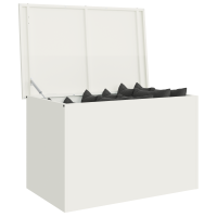 Produktbild för Utomhusförvaringslåda Vit 80 x 50,5 x 50 cm Stål