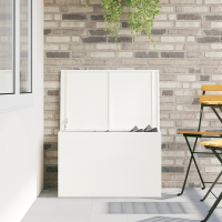 Produktbild för Utomhusförvaringslåda Vit 80 x 50,5 x 50 cm Stål