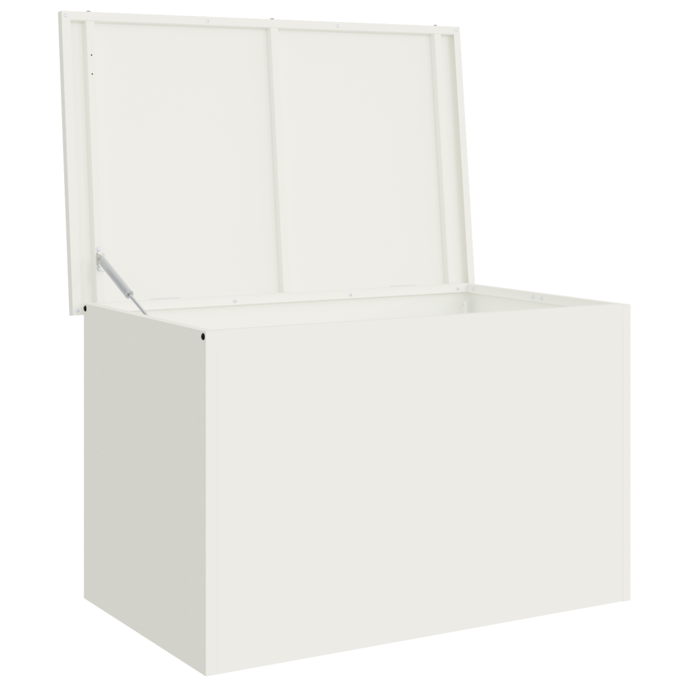 Produktbild för Utomhusförvaringslåda Vit 80 x 50,5 x 50 cm Stål