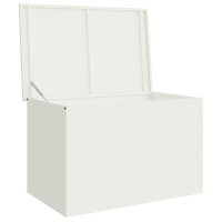 Produktbild för Utomhusförvaringslåda Vit 80 x 50,5 x 50 cm Stål