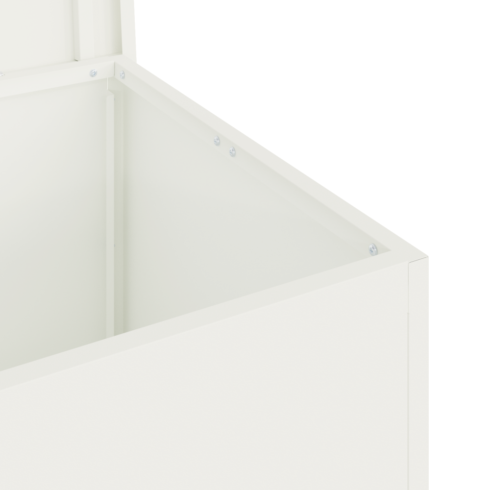 Produktbild för Utomhusförvaringslåda Vit 80 x 50,5 x 50 cm Stål