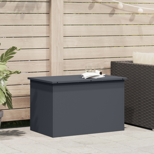 vidaXL Utomhusförvaringslåda Antracit 80 x 50,5 x 50 cm Stål