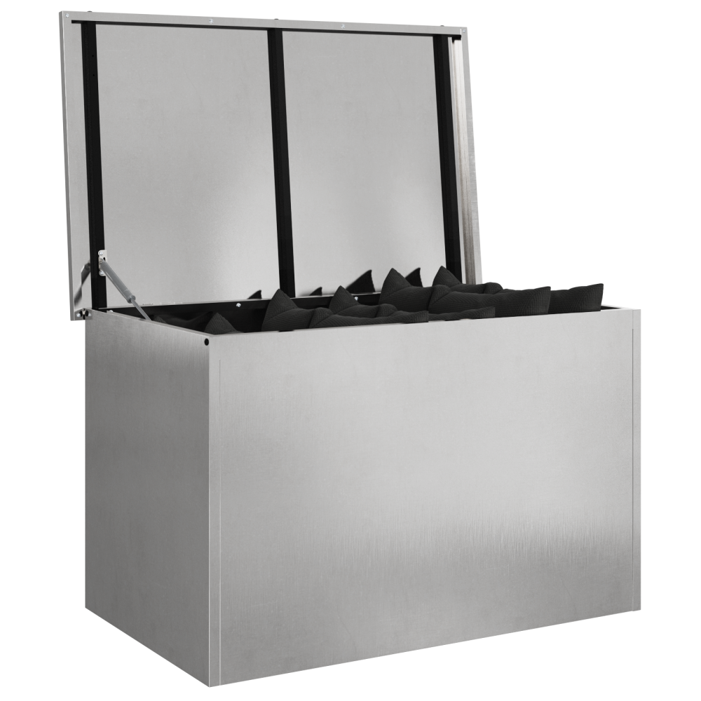 Produktbild för Utomhusförvaringslåda Silver 80 x 50,5 x 50 cm Stål