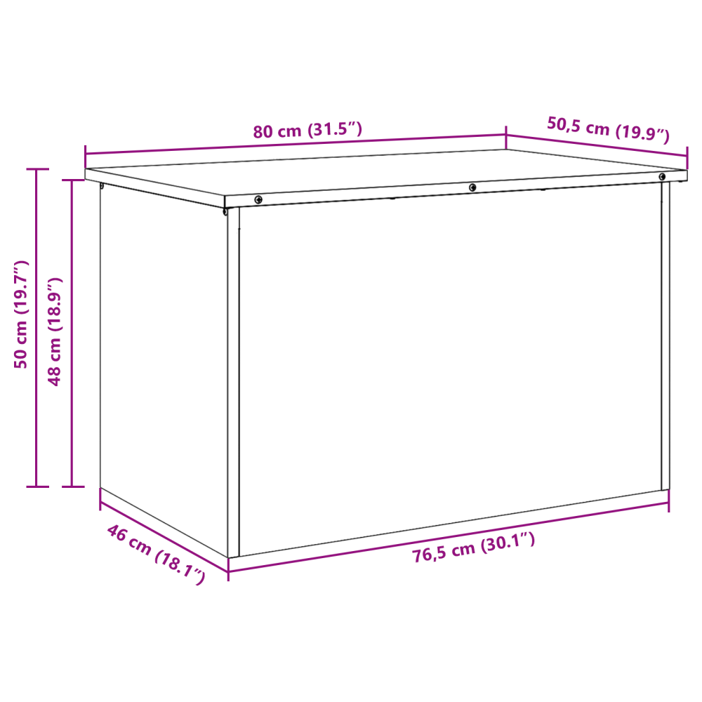 Produktbild för Utomhusförvaringslåda Silver 80 x 50,5 x 50 cm Stål