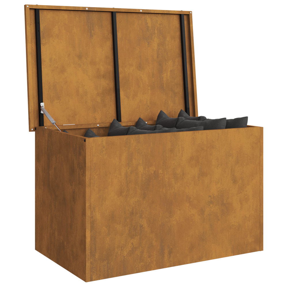 Produktbild för Utomhusförvaringslåda Rostig 80 x 50,5 x 50 cm Stål
