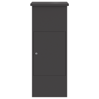 Produktbild för Paketbox med lagring med dörr Svart 44,5 x 29 x 110,5 cm Stål