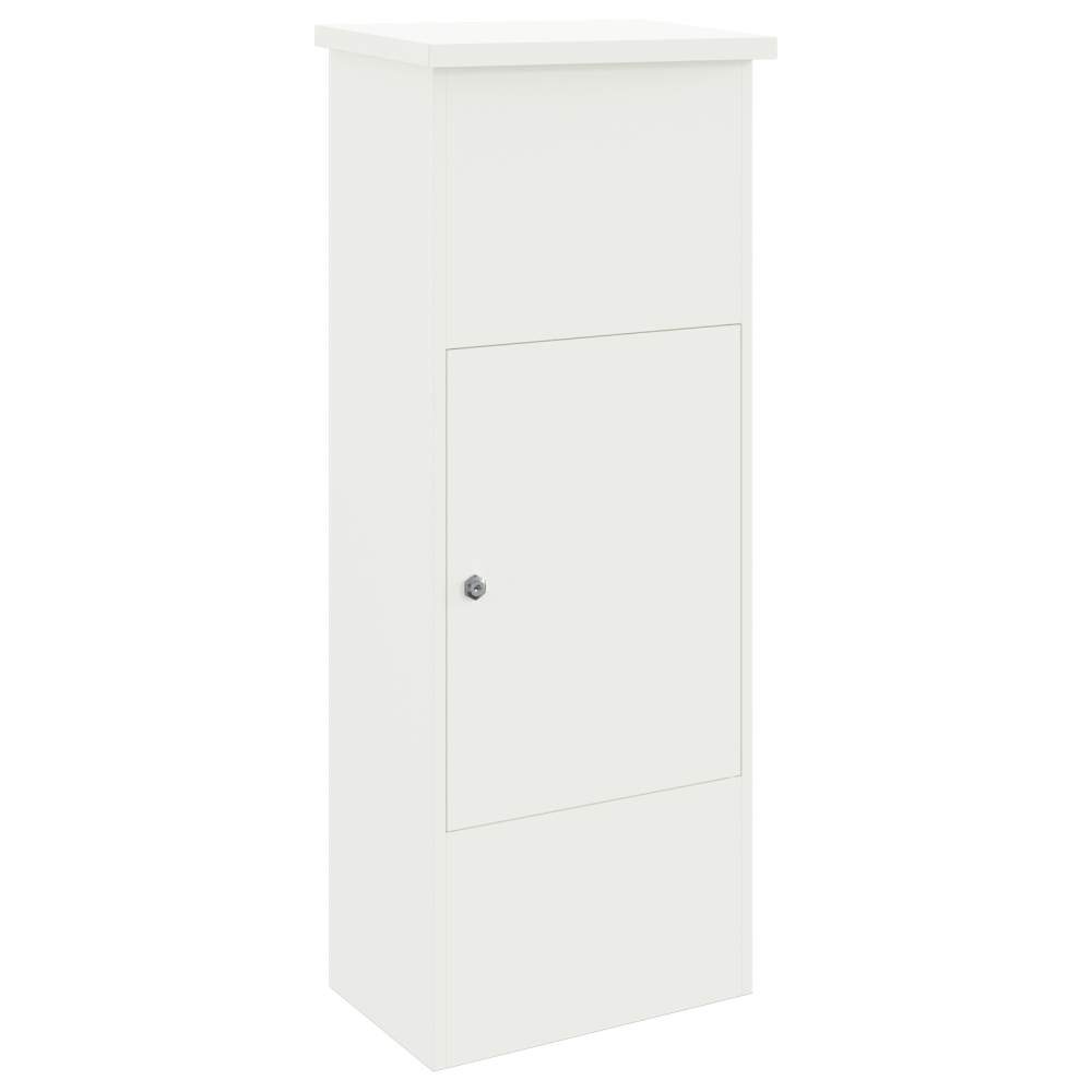 Produktbild för Paketbox med lagring med dörr Vit 44,5 x 29 x 110,5 cm Stål