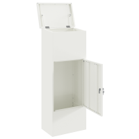 Produktbild för Paketbox med lagring med dörr Vit 44,5 x 29 x 110,5 cm Stål