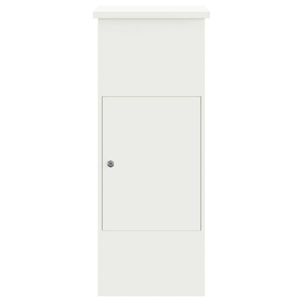 Produktbild för Paketbox med lagring med dörr Vit 44,5 x 29 x 110,5 cm Stål