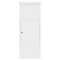 Produktbild för Paketbox med lagring med dörr Vit 44,5 x 29 x 110,5 cm Stål