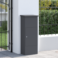 Produktbild för Paketbox med lagring med lås Antracit 44,5 x 29 x 110,5 cm Stål